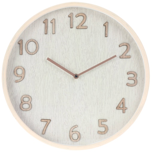 Zegar ścienny w neutralnych kolorach, Ø 38 cm