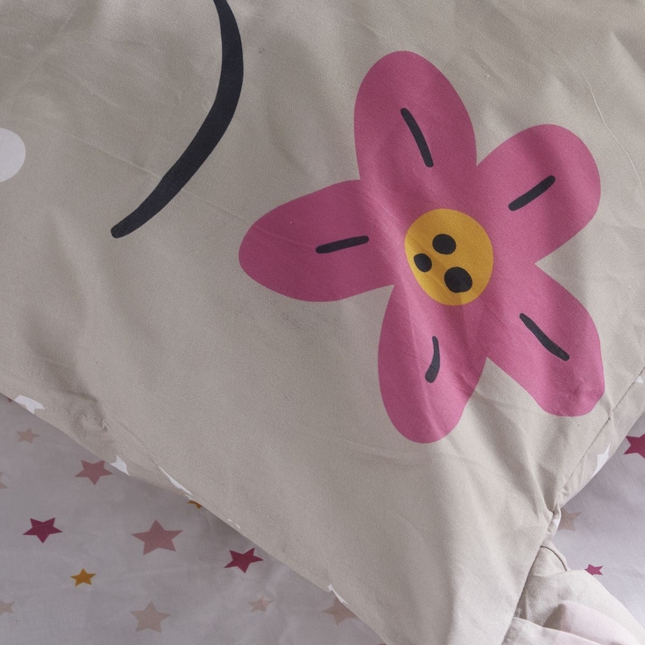 Komplet pościeli dziecięcej z uszkami 140x200 cm MATTINA kotek