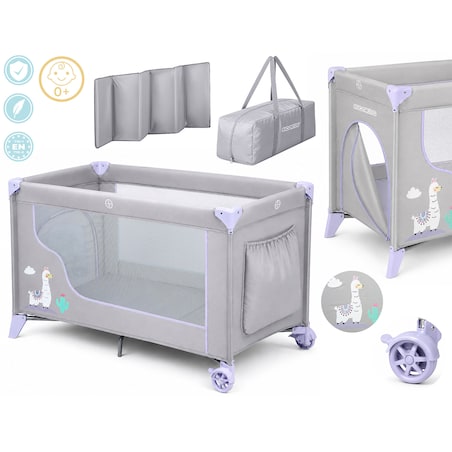 Łóżeczko turystyczne dla dziecka składane podróżne kojec Ricokids + materac + torba