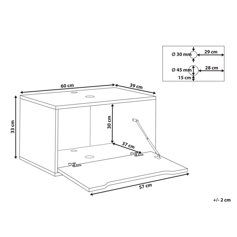 Wisząca szafka pod umywalkę PETROLINA 60 cm Biały marmur