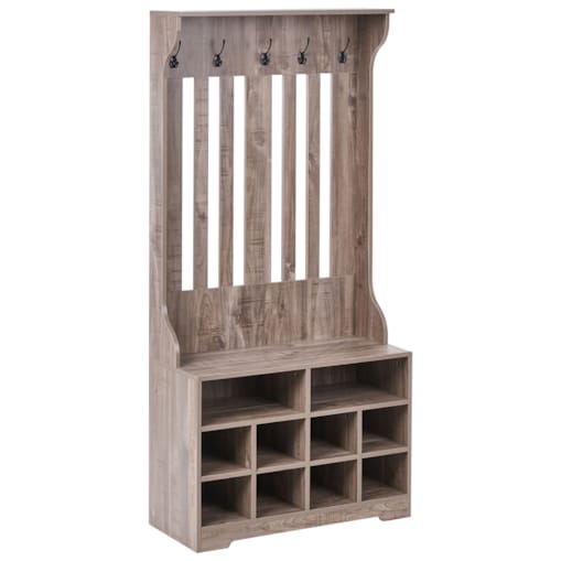 Szafka na buty z wieszakiem DENILIQUIM Ciemnobrązowy