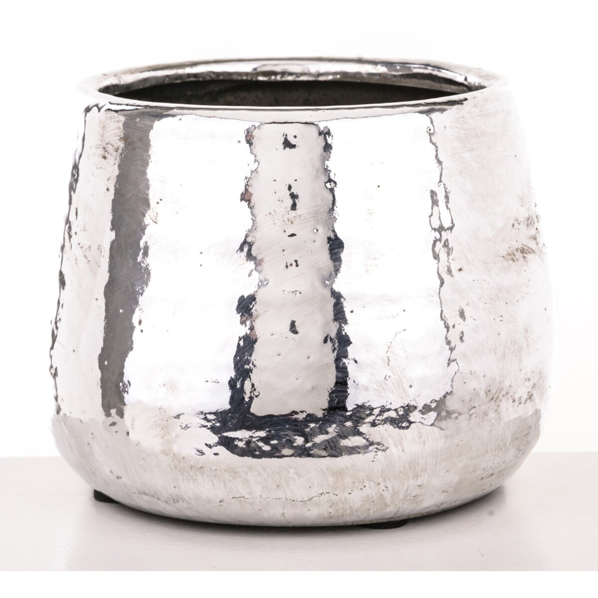 Osłonka na doniczkę, srebrna 12x15x15 cm KAMIONKA