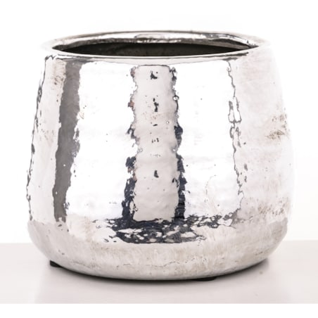 Osłonka na doniczkę, srebrna 12x15x15 cm KAMIONKA