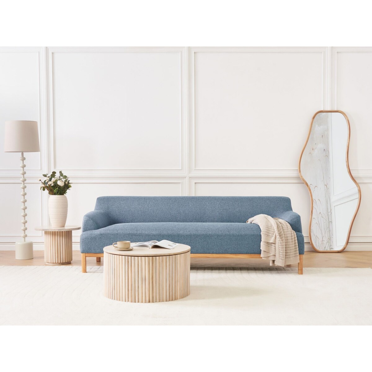 Sofa 3-osobowa niebieska SOSJO