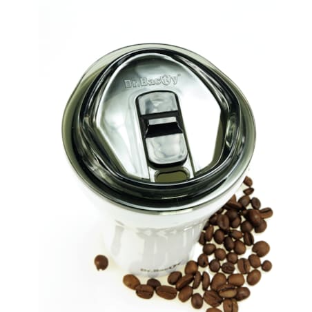 Kubek termiczny do kawy z powłoką ceramiczną Dr.Bacty Apollo - 227 ml - biały