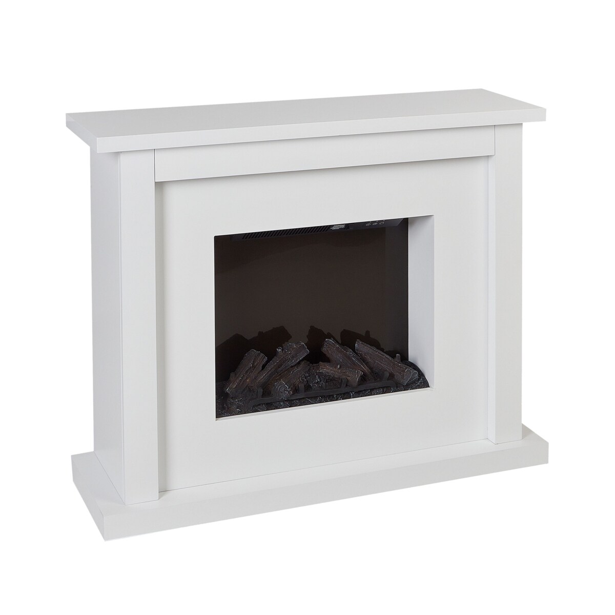 Kominek elektryczny z funkcją grzania KAROO Z pilotem Biały