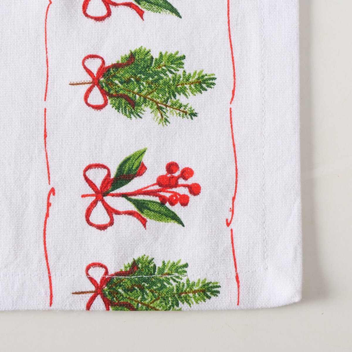 Bieżnik z jemiołą NOELLE, 140 cm, bawełniany