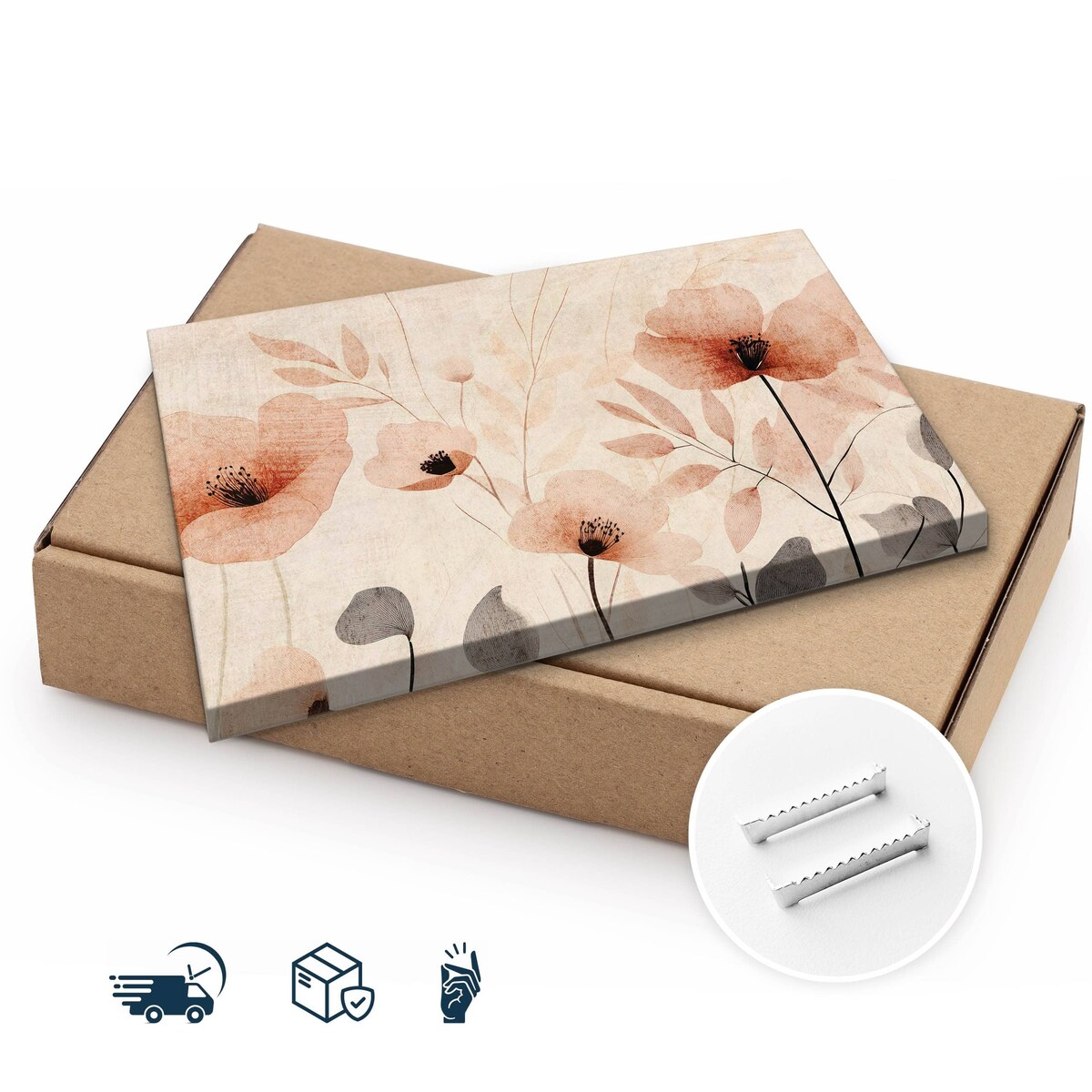 Obraz Canvas Do Salonu Sypialni Czerwone Maki Kwiaty Polne Vintage 70x50cm