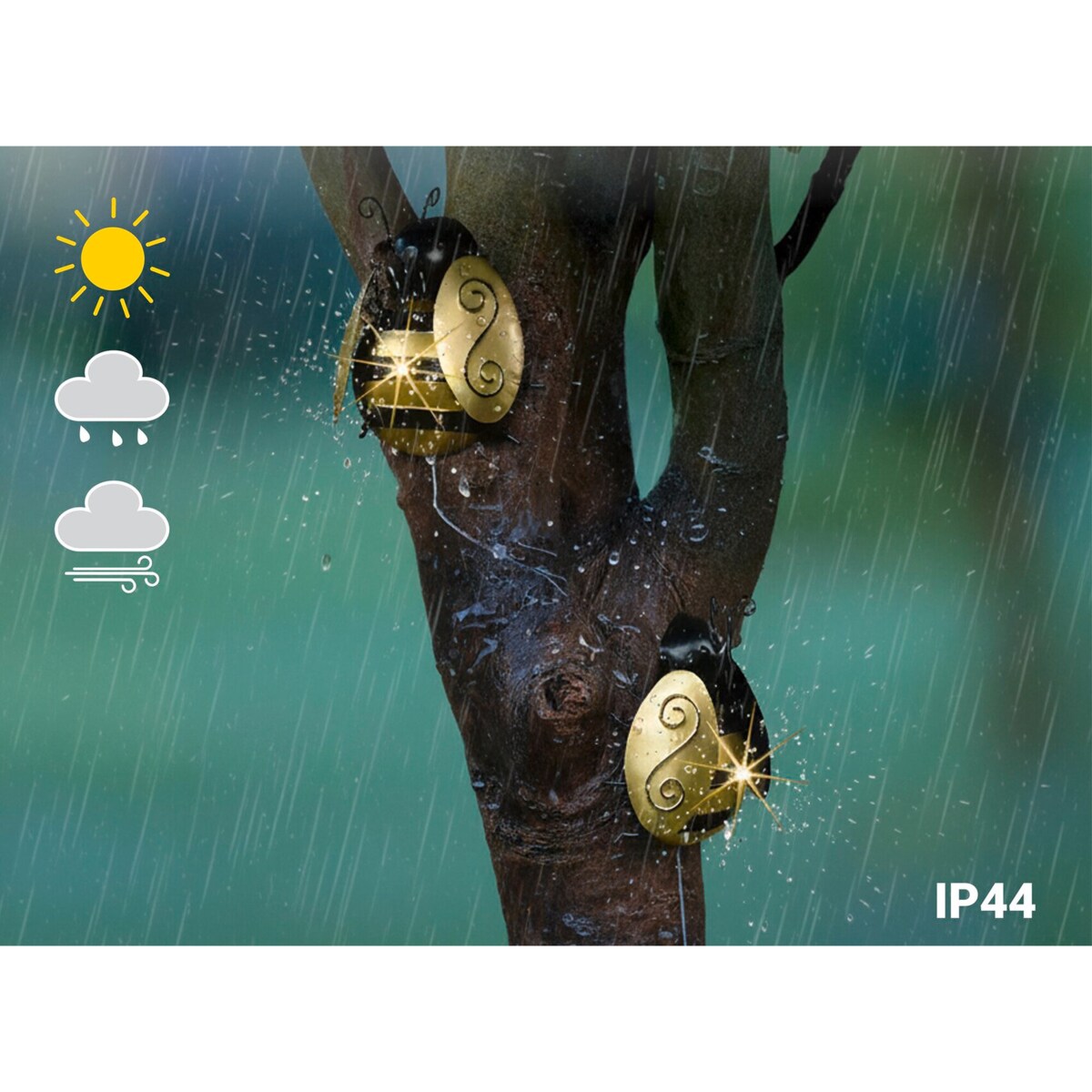 Lampki solarne pszczoły LED, dekoracja ogrodowa, zestaw 2 szt