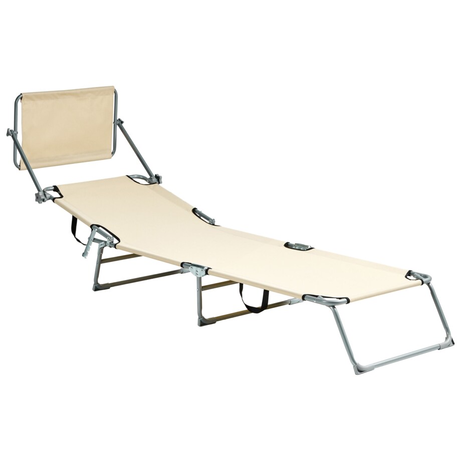 Leżak ogrodowy FOLIGNO Metal Beżowy