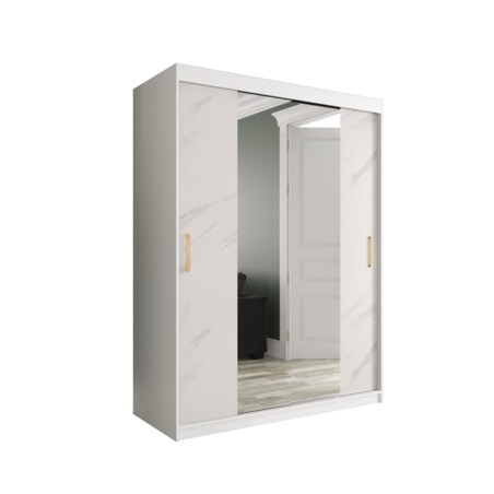 Szafa przesuwna Garderoba MARMUR T1 150 gł. 62 biały