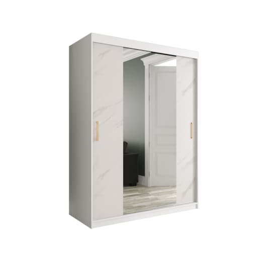 Szafa przesuwna Garderoba MARMUR T1 150 gł. 62 biały