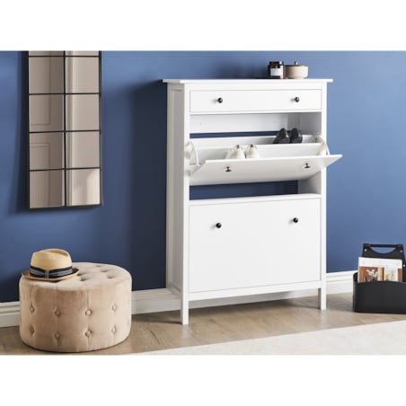 Szafka na buty 2 przegrody biała GIBSON