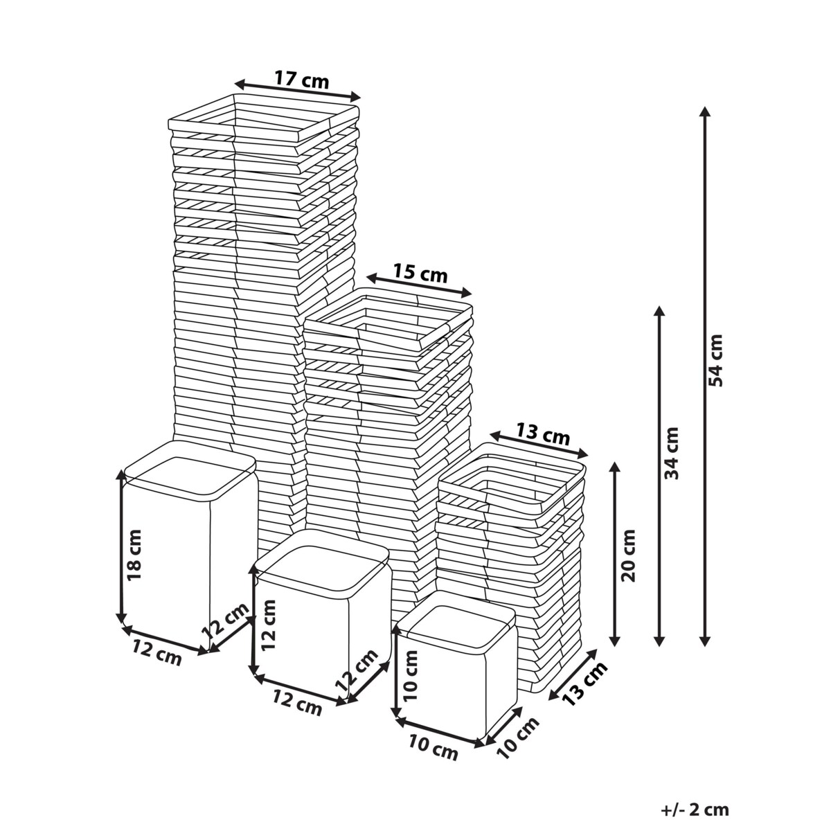 Zestaw 3 świeczników biały MAROLA