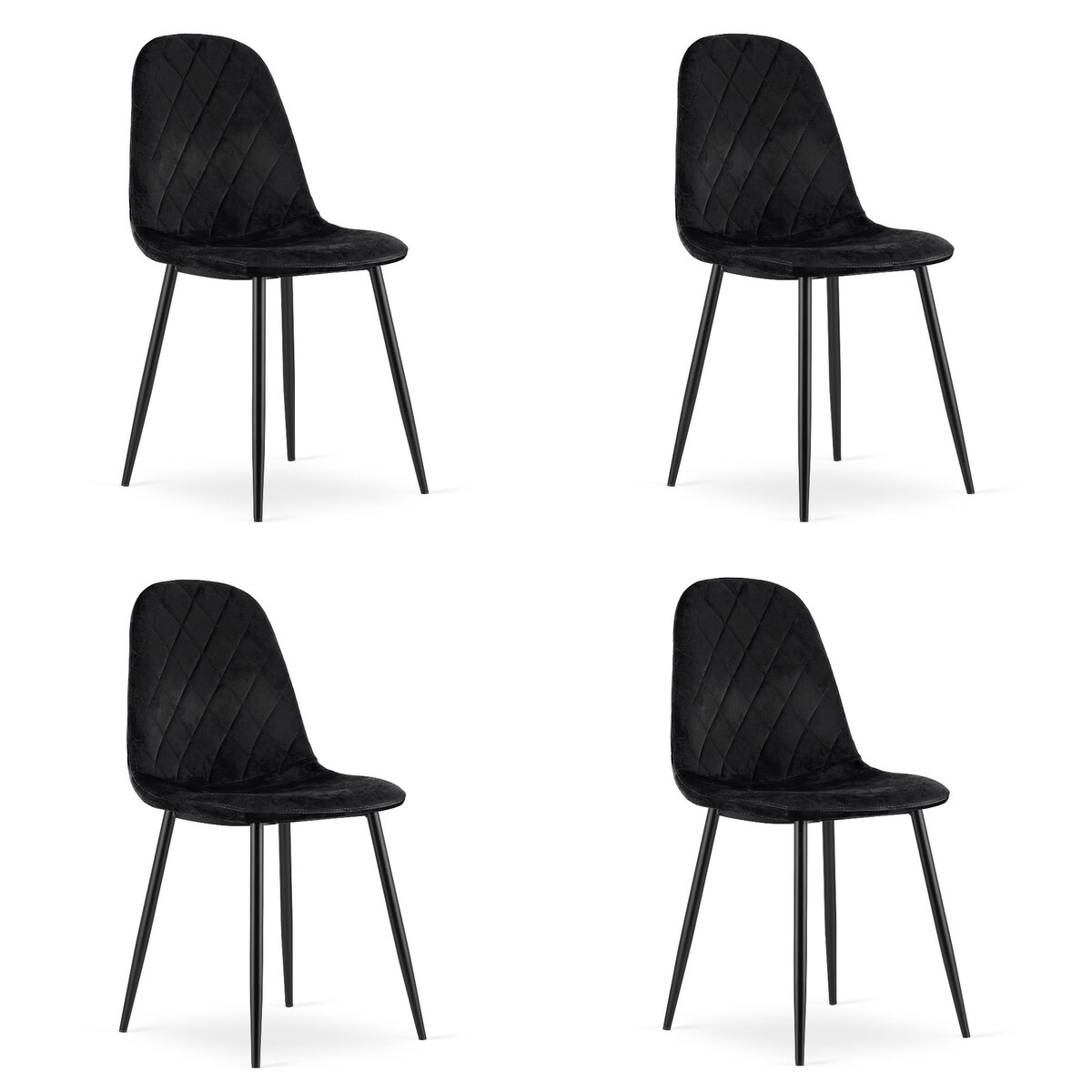Krzesło Do Jadalni Kuchni Salonu Asti - Czarny Aksamit X 4