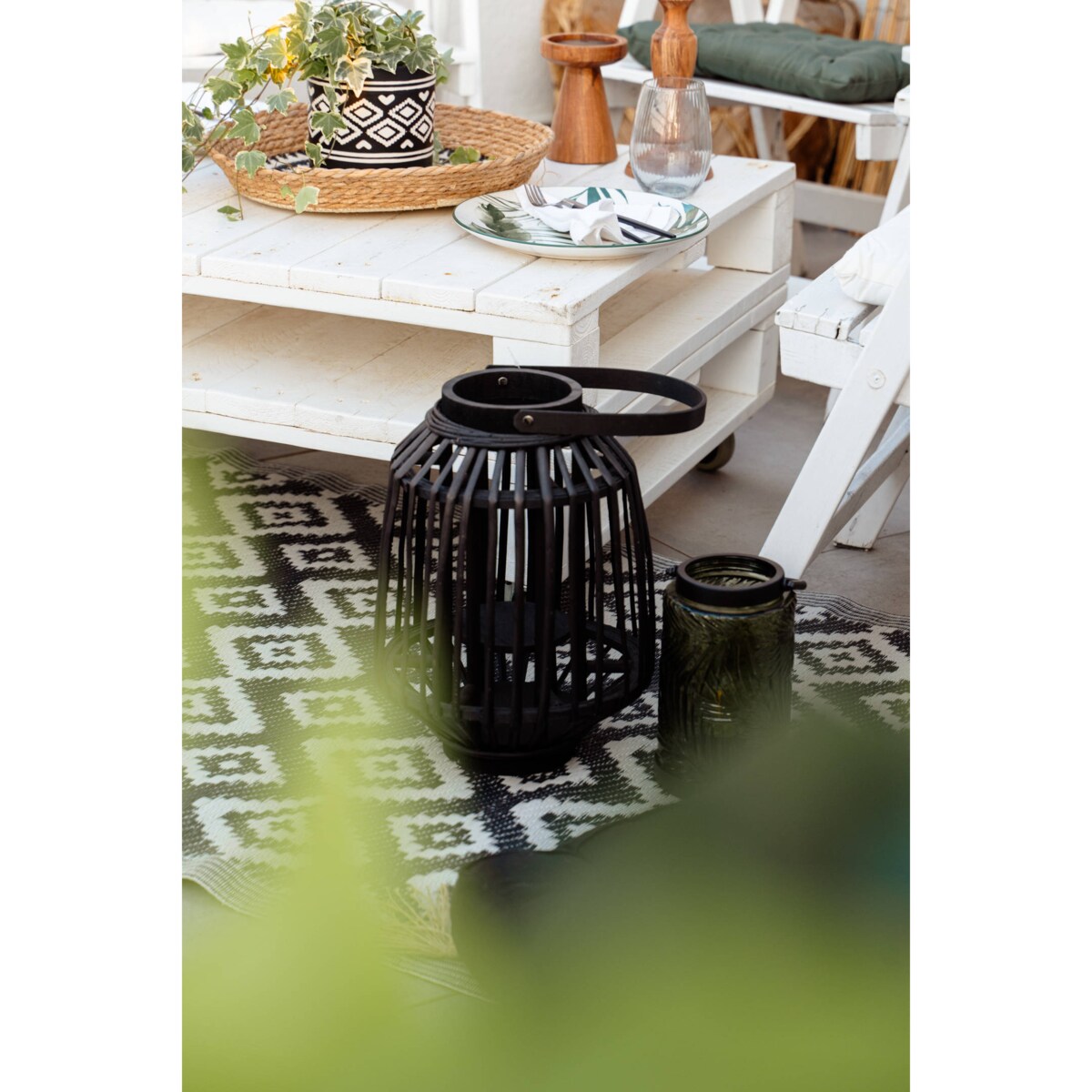 Lampion drewniany duży, wys. 35 cm