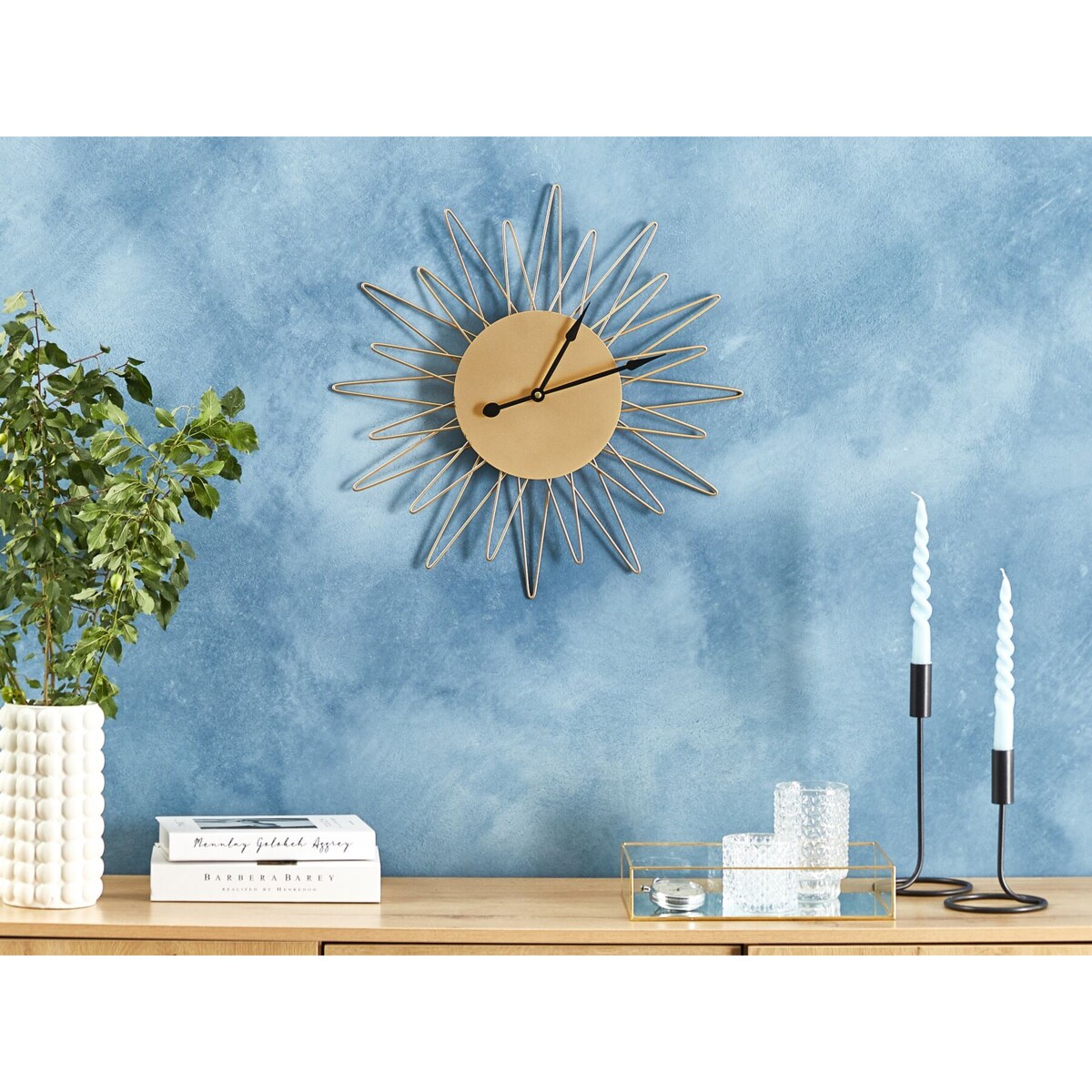 Zegar ścienny słońce ø 50 cm złoty BELFART
