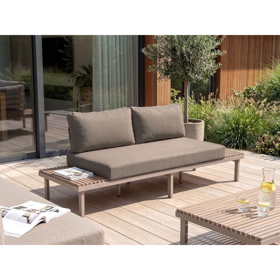 Sofa ogrodowa dla 2 osób FIVIZZANO Drewno akacjowe Beżowy