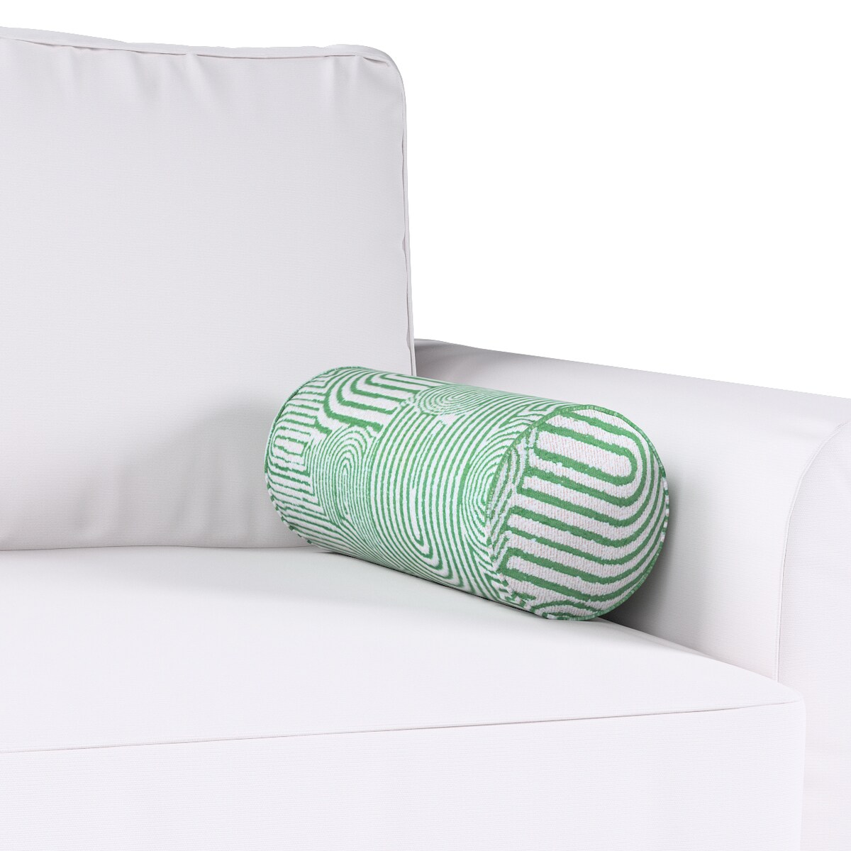 Poduszka wałek prosty, miętowe łuki na kremowym tle, Ø16 x 40 cm, Cosy Home