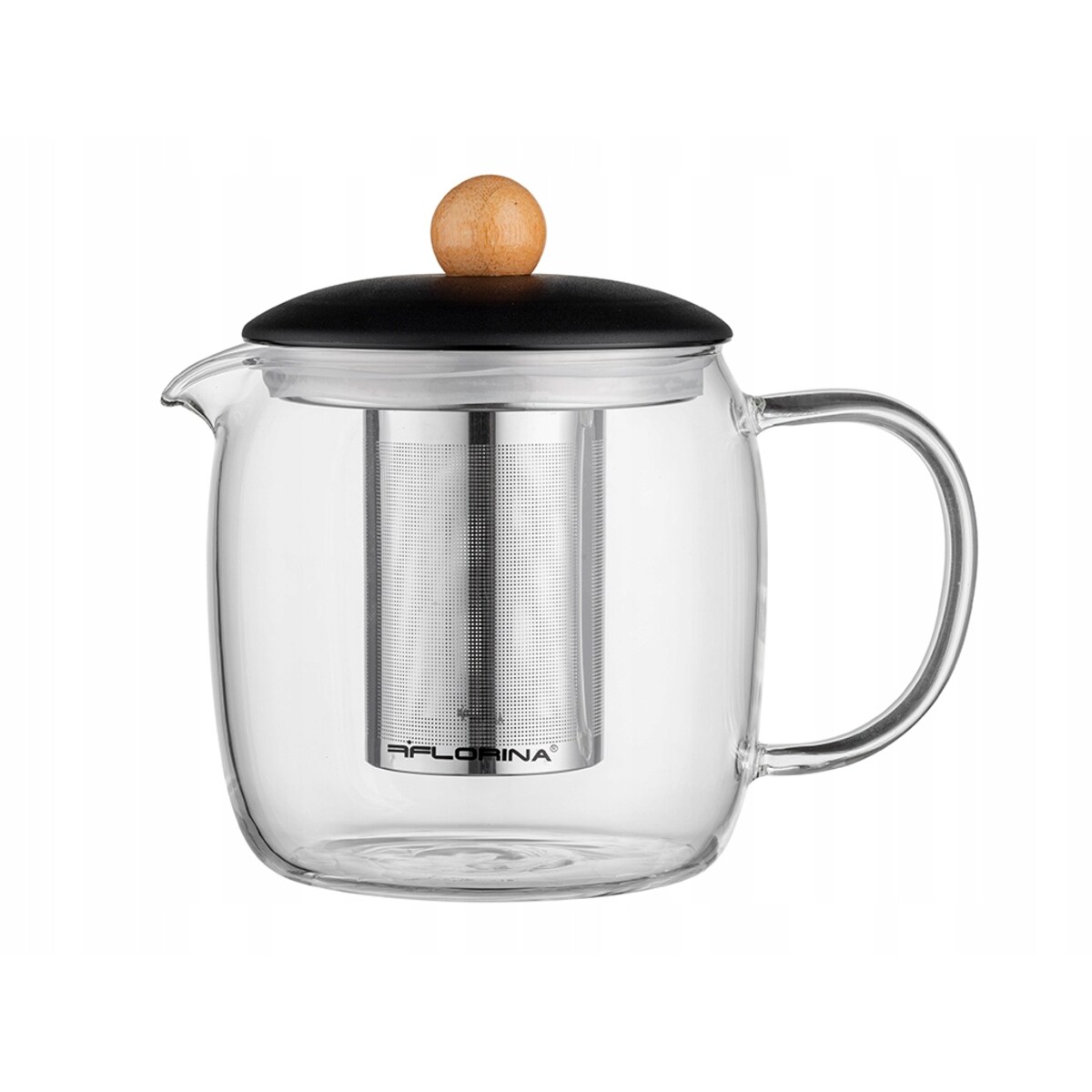 DZBANEK SZKLANY Z ZAPARZACZEM sitko imbryk czajnik na zioła herbatę 1 L