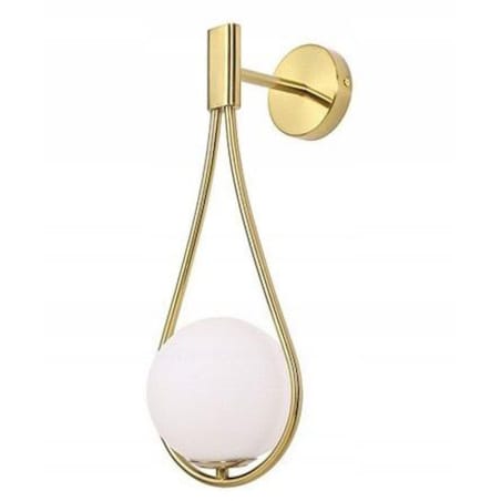 Lampa Ścienna Kinkiet Szklany Kula Mleczna Gold