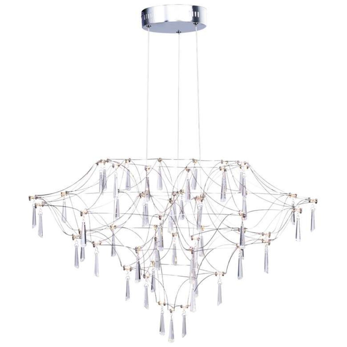 Żyrandol z kryształkami Crystal net 7783-54P Step glamour ażurowy chrom