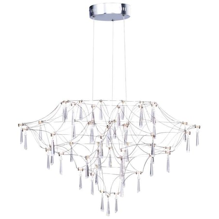 Żyrandol z kryształkami Crystal net 7783-54P Step glamour ażurowy chrom