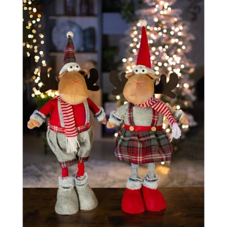 RENIFER świąteczny DUŻY dekoracja ŁOŚ figurka