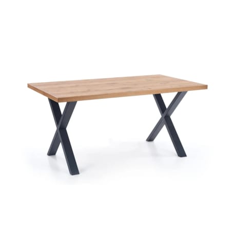 Stół XAVIER 160(250)x90 jasny dąb/czarny