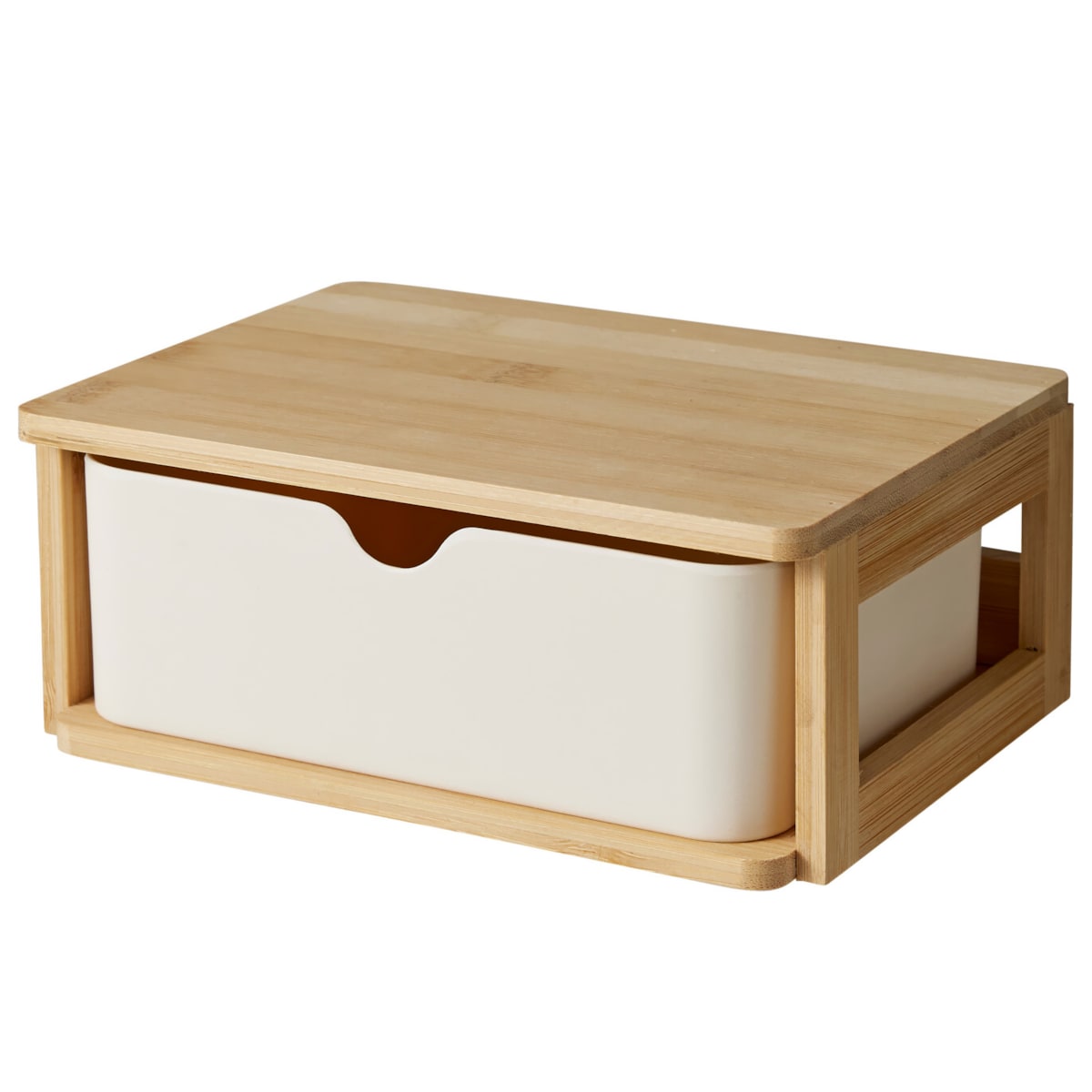 Organizer z szufladą VAKKO, bambus i melamina, 19,5 x 14,8 cm