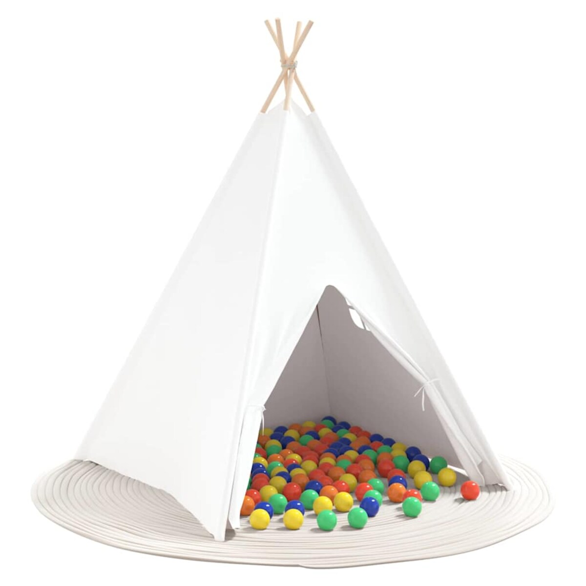 vidaXL Namiot Teepee Biały 120 x 120 x 150 cm Tkanina i Plastik