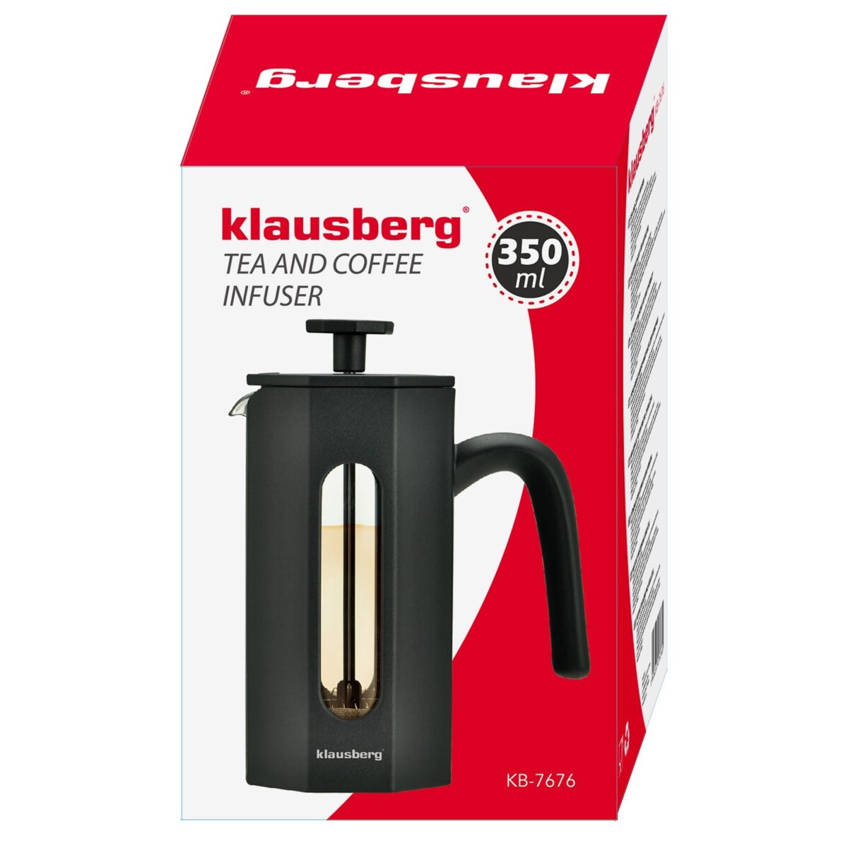 Zaparzacz do kawy herbaty 0.35L French Press czarny KLAUSBERG