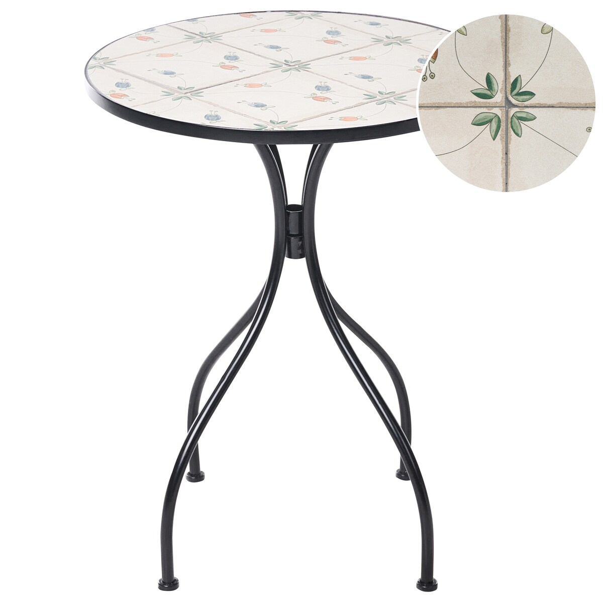 Stolik bistro CARONA 60 cm 60 cm Metal Czarny