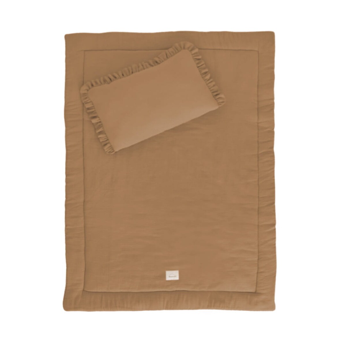 Pościel muślinowa z wypełnieniem falbanka Camel - XL