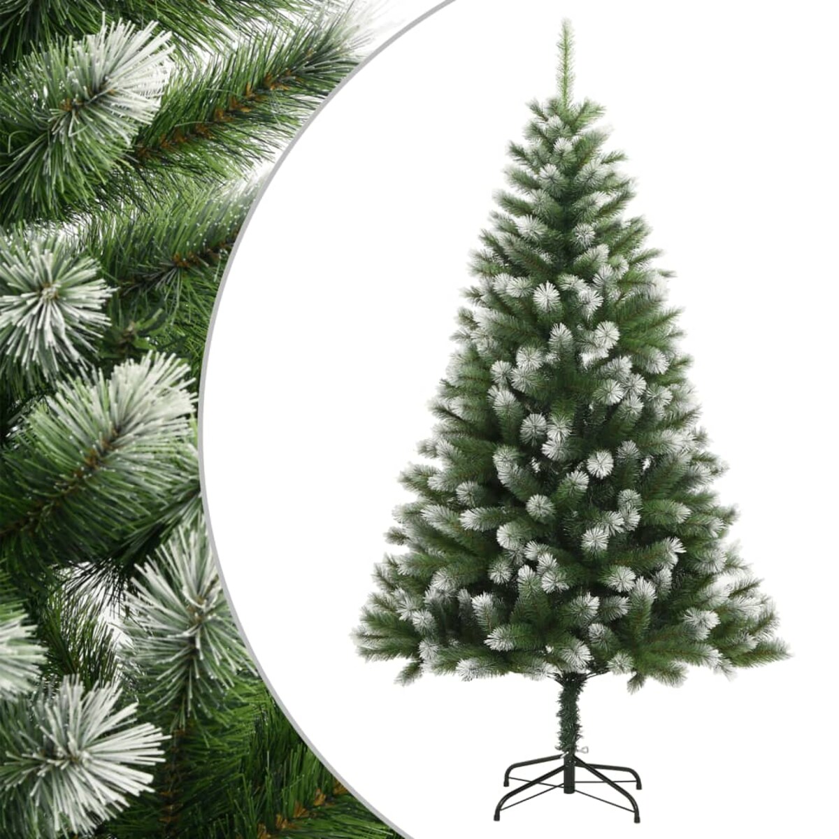 vidaXL Sztuczna choinka zawiasowa, ośnieżona, 210 cm