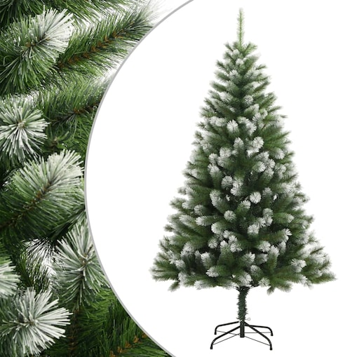 vidaXL Sztuczna choinka zawiasowa, ośnieżona, 210 cm