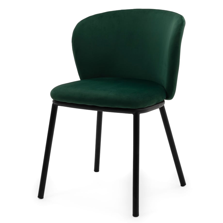 KRZESŁO TAPICEROWANE WELUROWE DO SALONU JADALNI GLAMOUR ZIELONE BARI