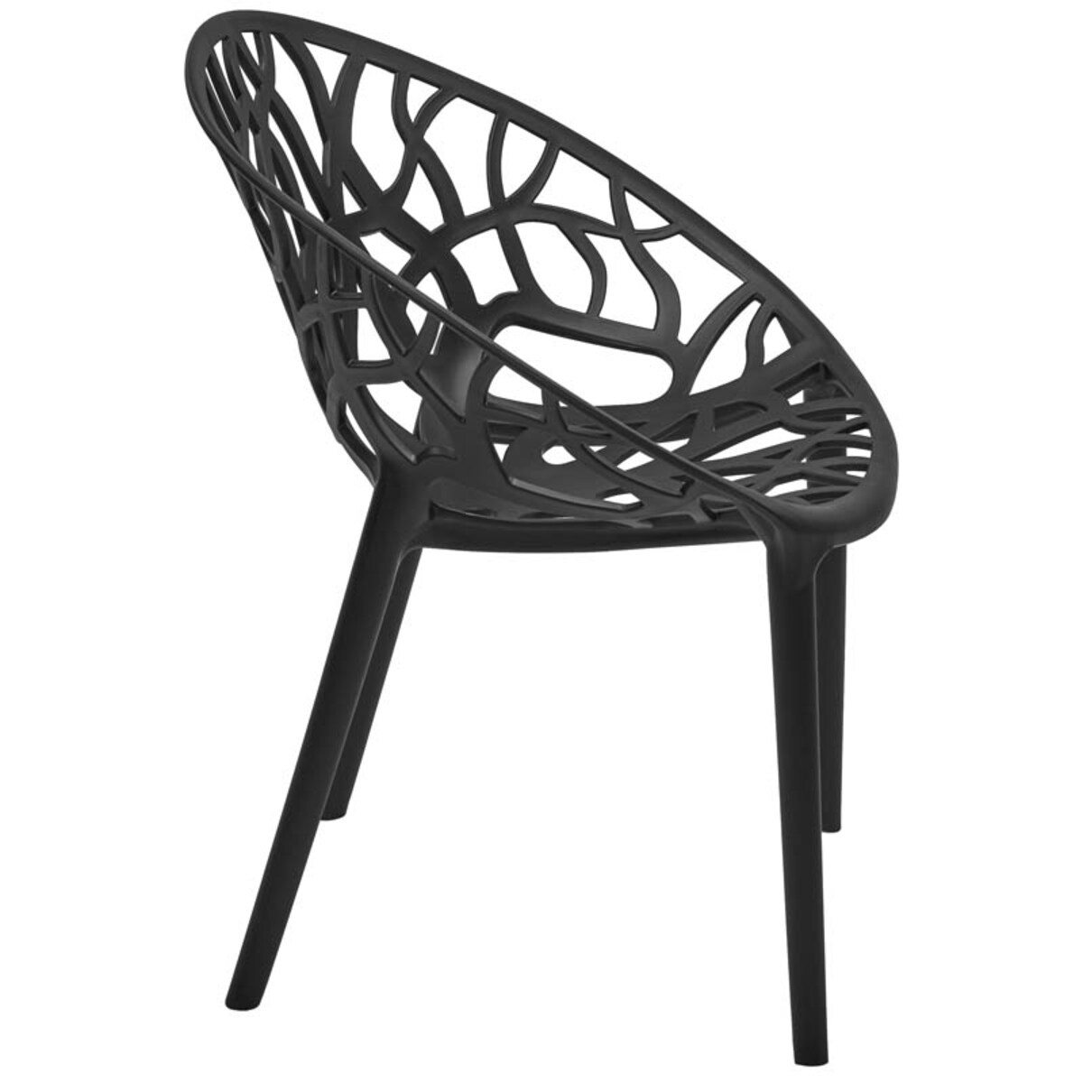 Krzesło plastikowe ażurowe nowoczesne czarne ogrodowe na balkon