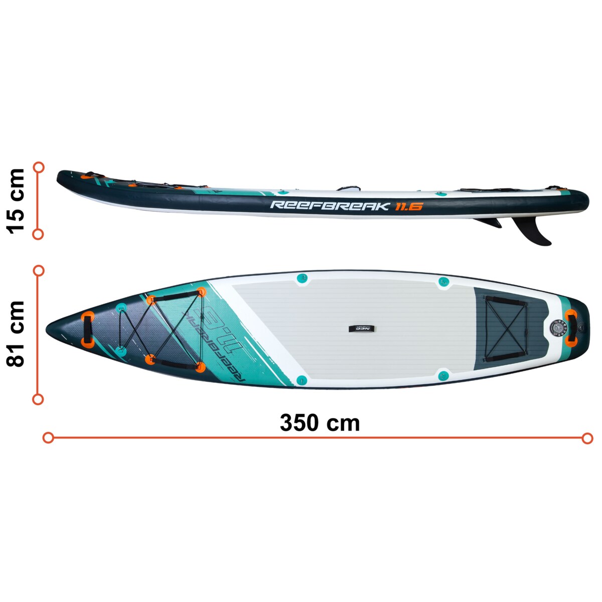 Deska SUP do pływania pompowana Paddle Reefbreak 350cm Neo-Sport ZESTAW