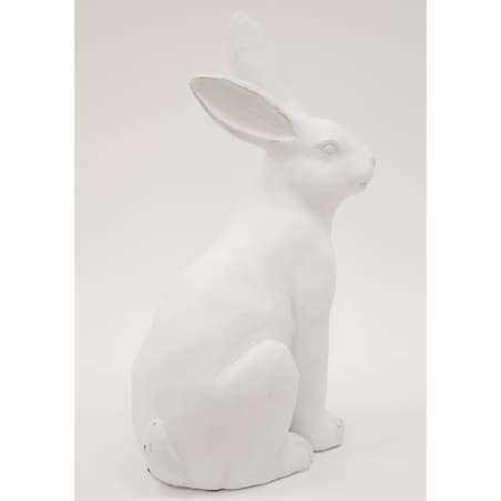 Dekoracja - siedzący biały królik 48,5x26,5x19,5 cm ALBUS-2 duży