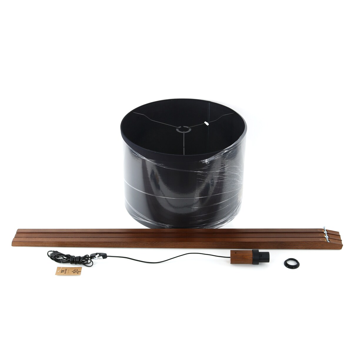 Lampa podłogowa TK Lighting GRAND ORZECH 16005 E27 czarno-brązowa 145 cm do salonu i czytania