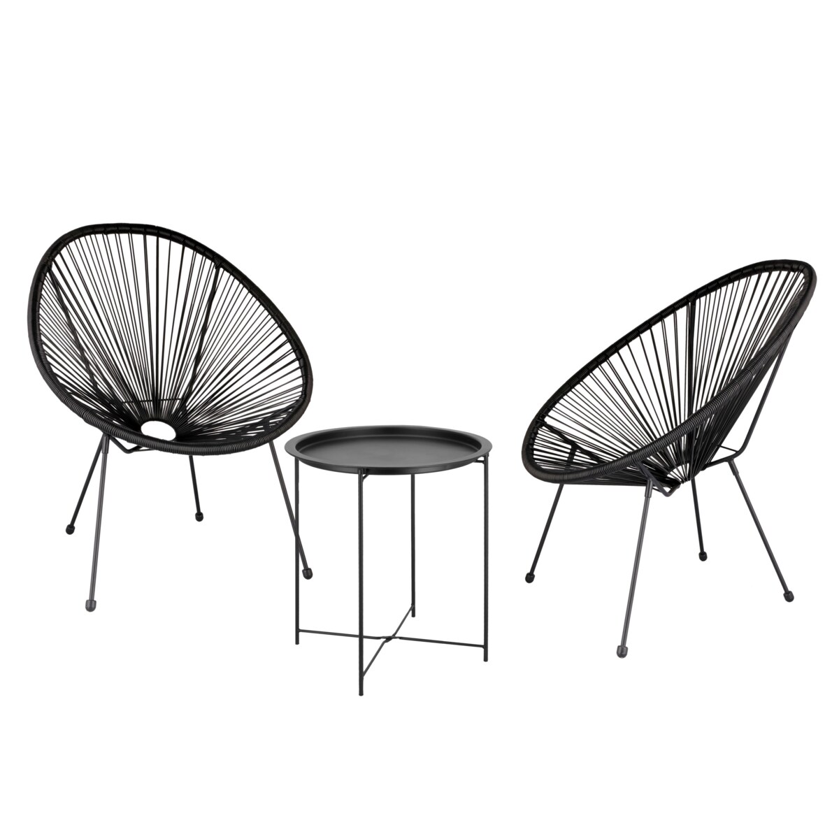 Zestaw mebli ogrodowych JUMI na taras balkon czarny retro