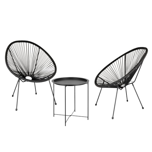 Zestaw mebli ogrodowych JUMI na taras balkon czarny retro