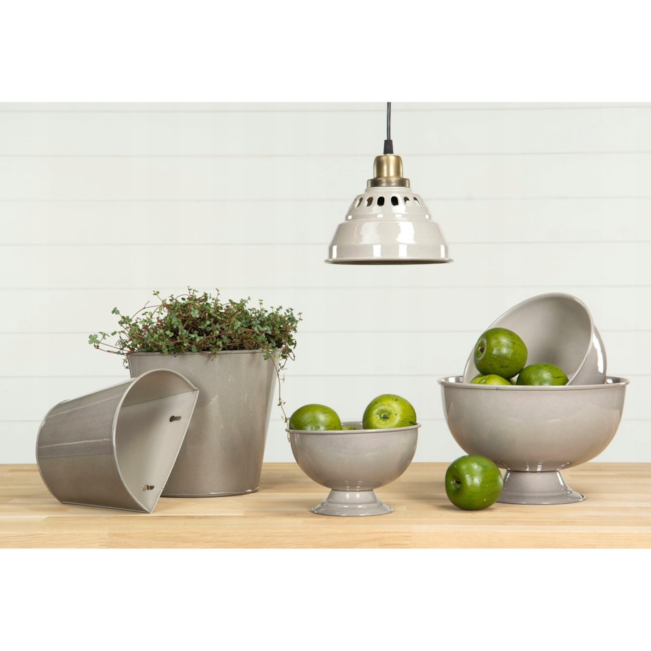 LAMPA wisząca LIAM metalowa szara złota śr. 18cm