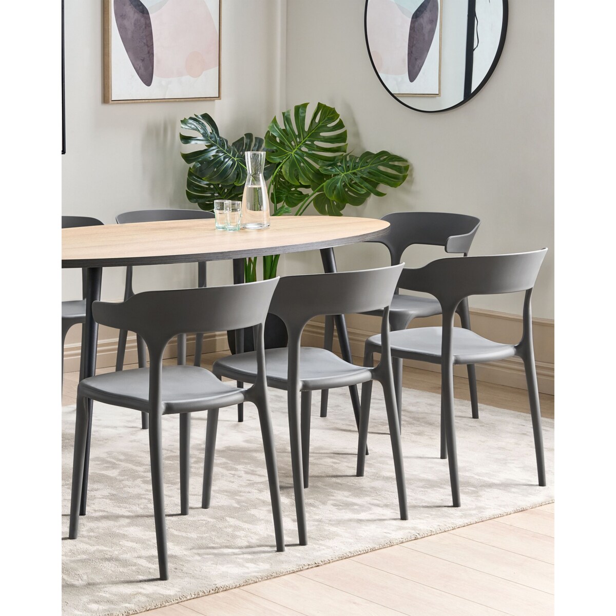 Zestaw 8 krzeseł do jadalni GUBBIO Szary