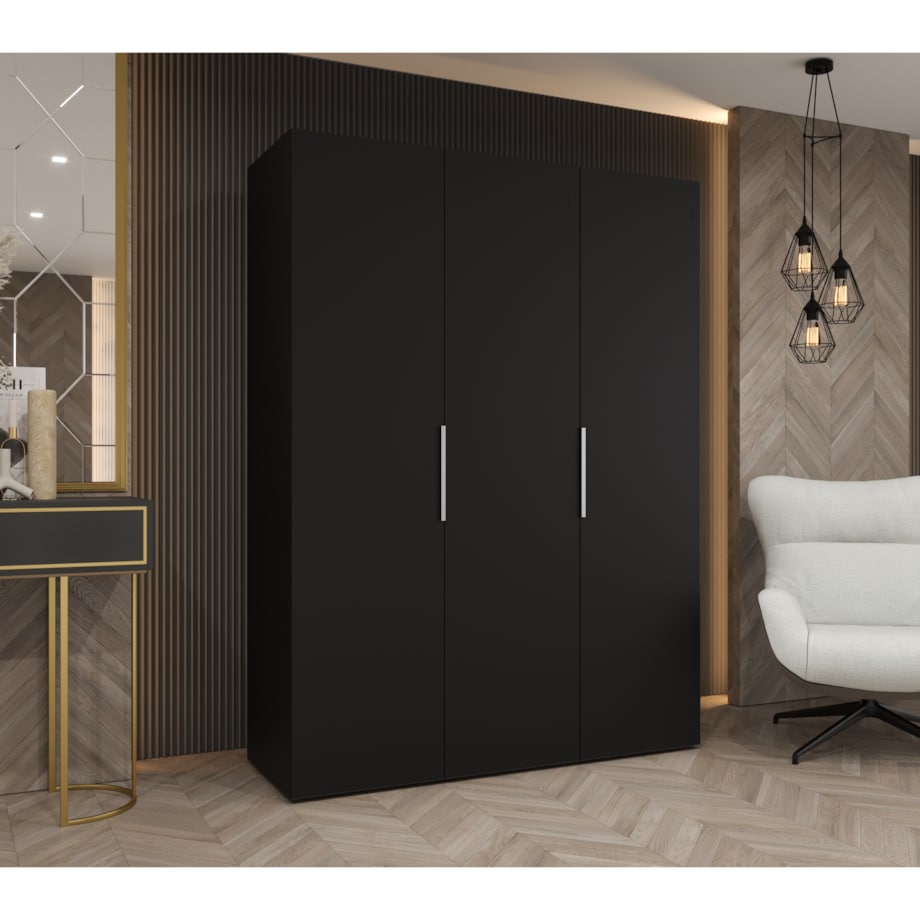 Szafa uchylna otwierana MARBELLA 1 150 wys. 202 cm Czarny + u. Kaszmir