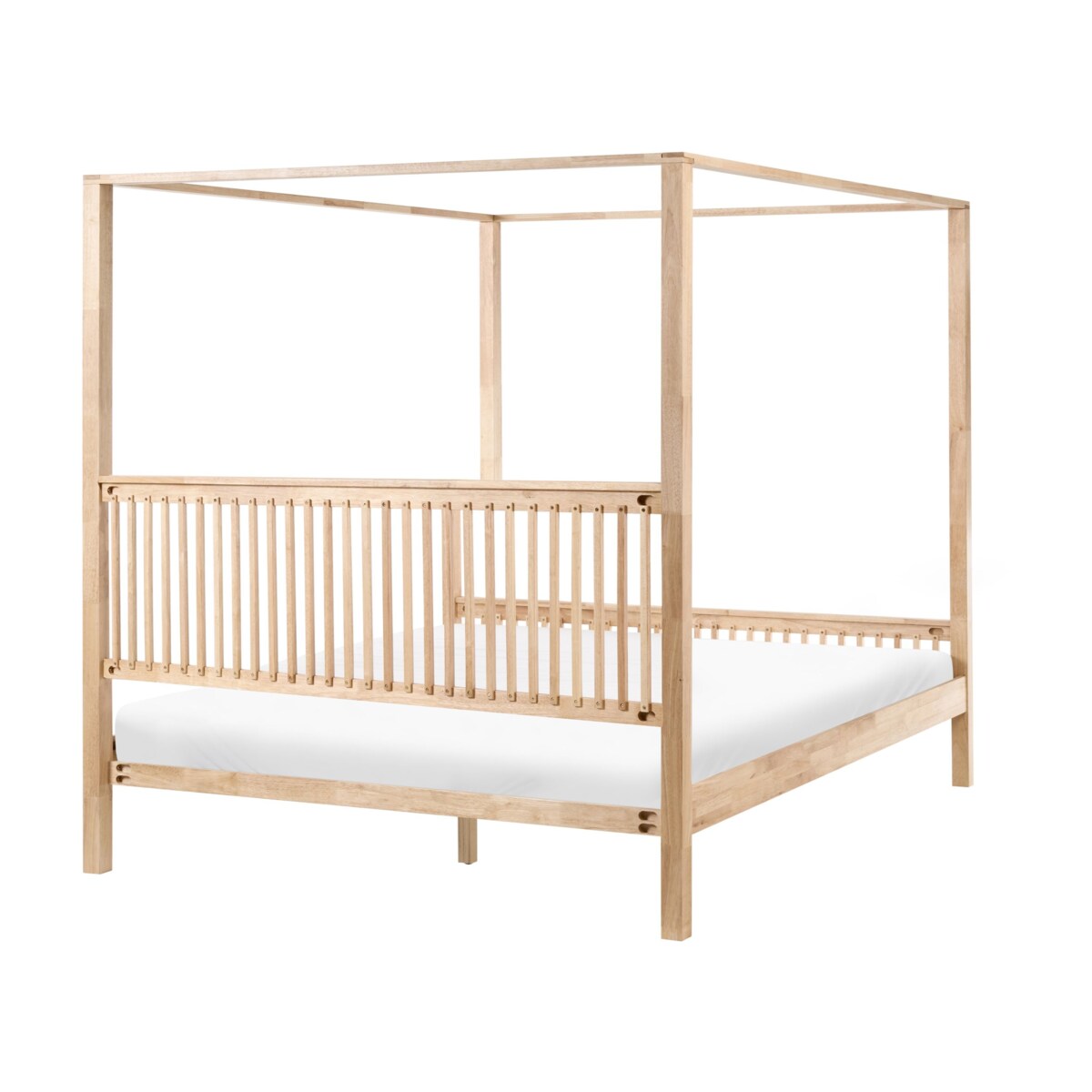 Łóżko z baldachimem Drewno HARFLEUR 180 x 200 cm Jasnobrązowy