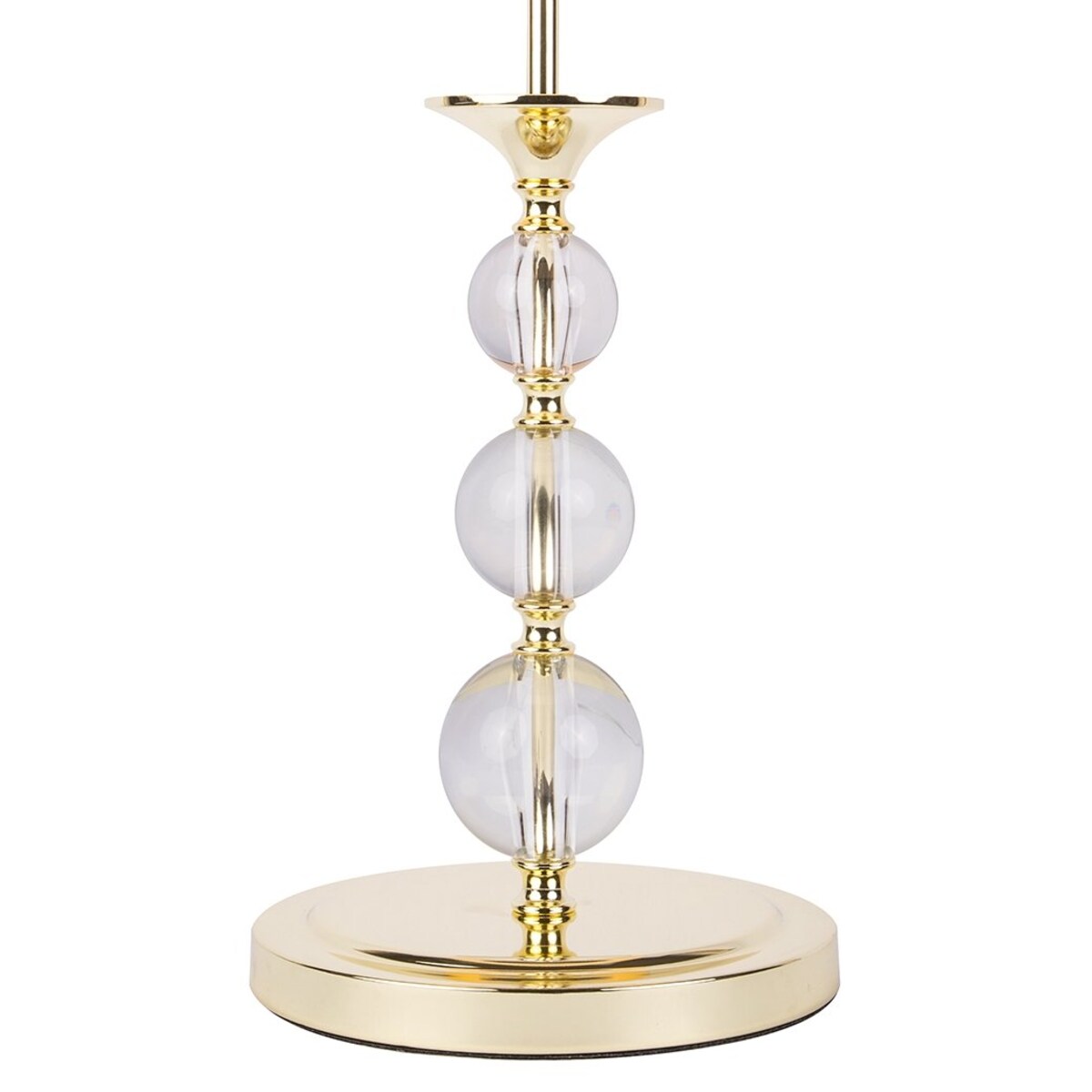 Abażurowa lampa stołowa Rea stojąca do gabinetu biała złota