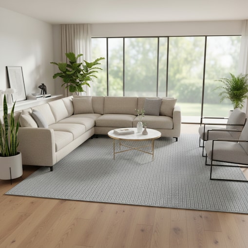 Dywan płasko tkany Scandi 300x400 cm nowoczesny szary