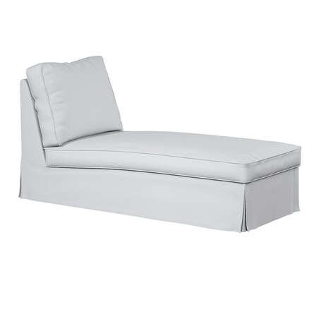 Pokrowiec na szezlong/ leżankę Ektorp wolnostojący prosty tył, biała bukla, 63 x 166 x 73 cm, Boucle Teddy